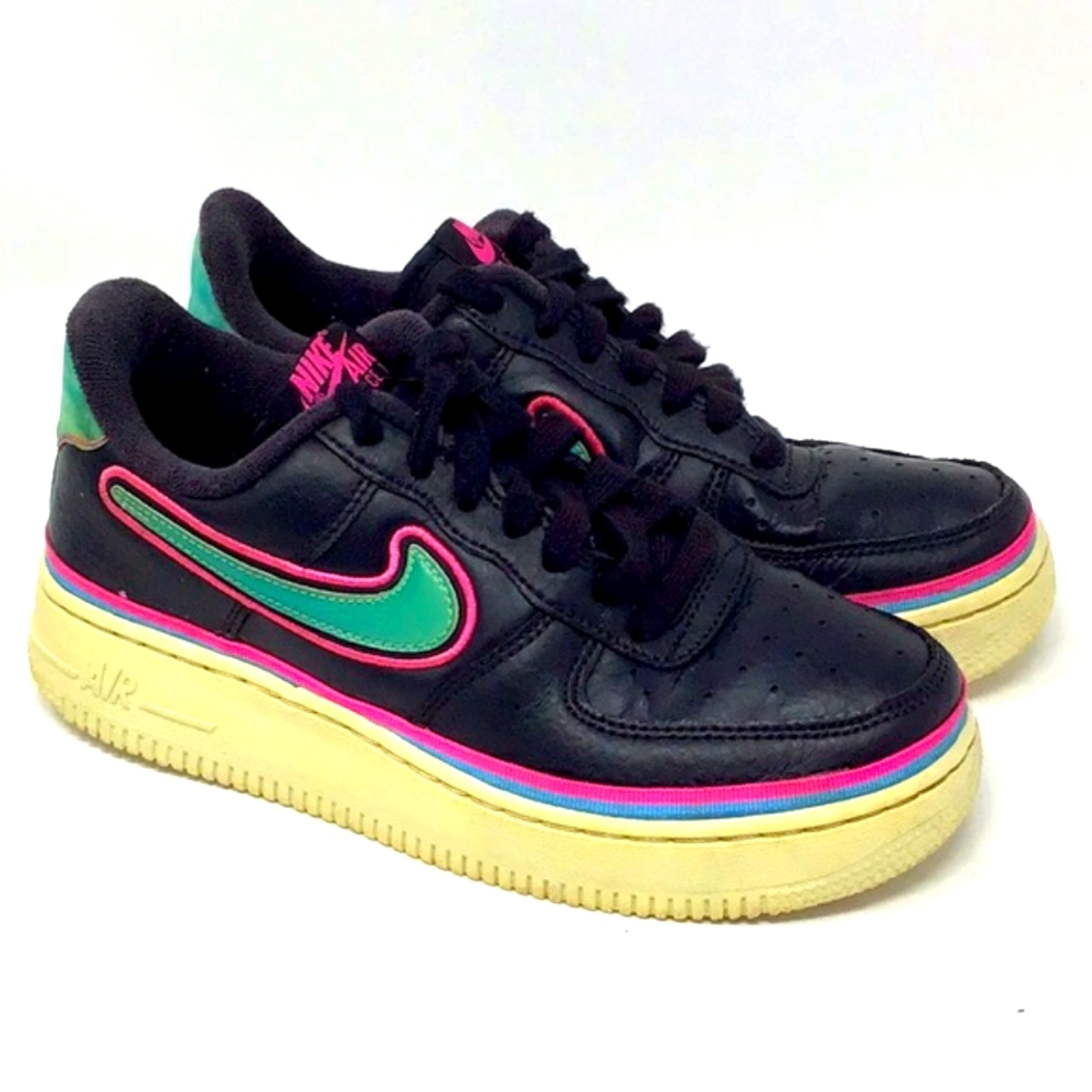 Vintage Nike Air Force 1 07 LV8 Sport Black South Beach AJ7748-002